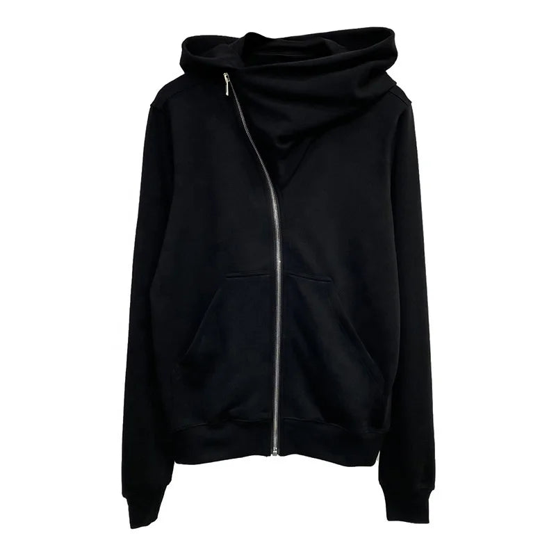 Oblique High-Collar Zip Hoodie