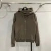 Oblique High-Collar Zip Hoodie