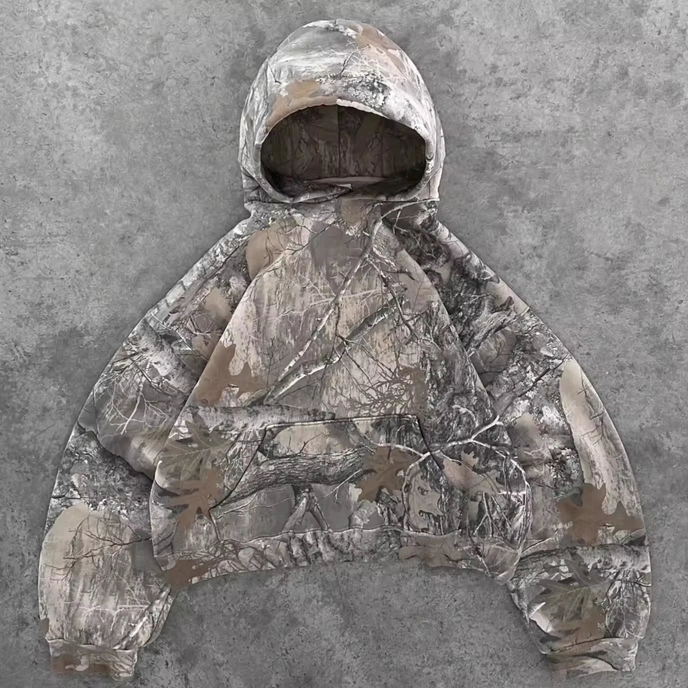 Silent Decay Cropped Camo Hoodie