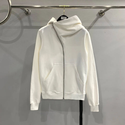 Oblique High-Collar Zip Hoodie