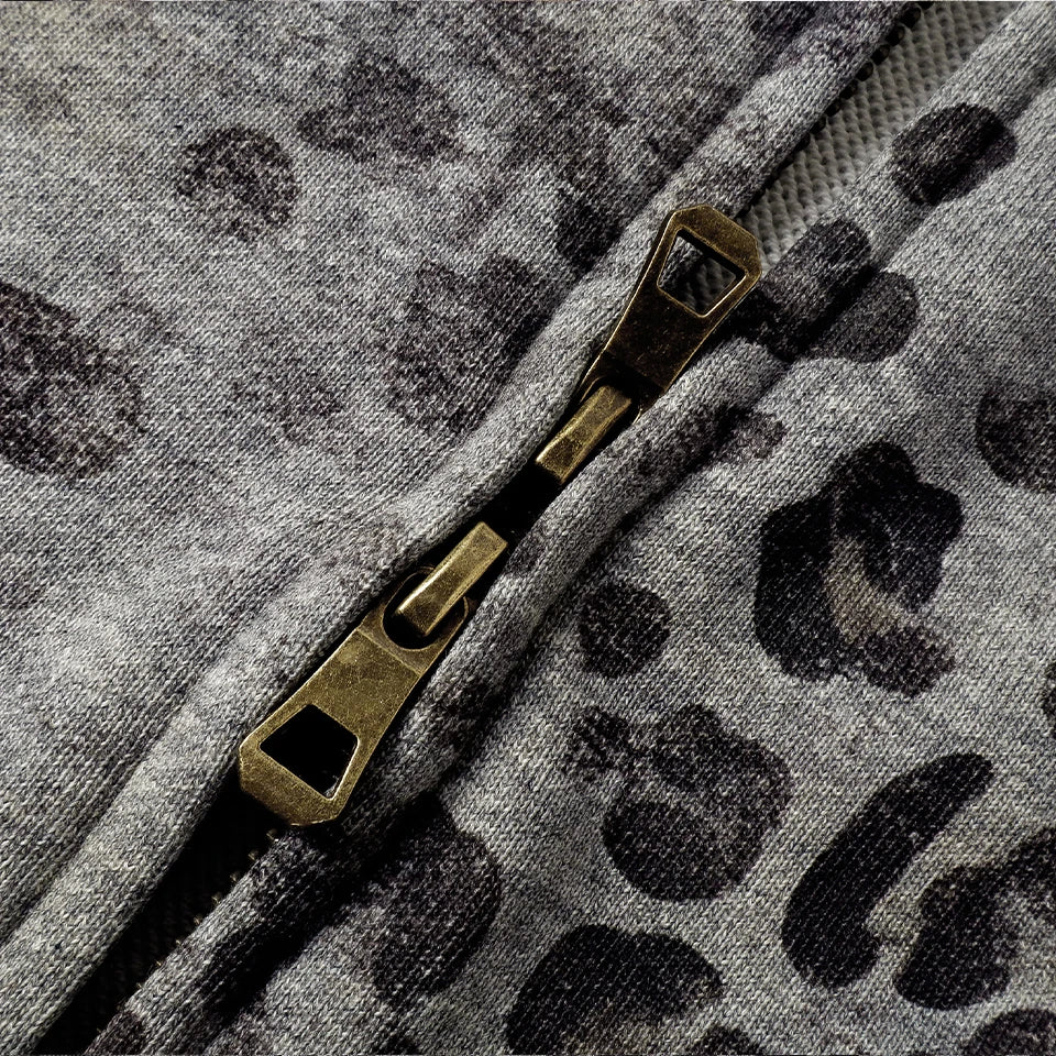 Urban Jungle Distressed Zip-Up Hoodie