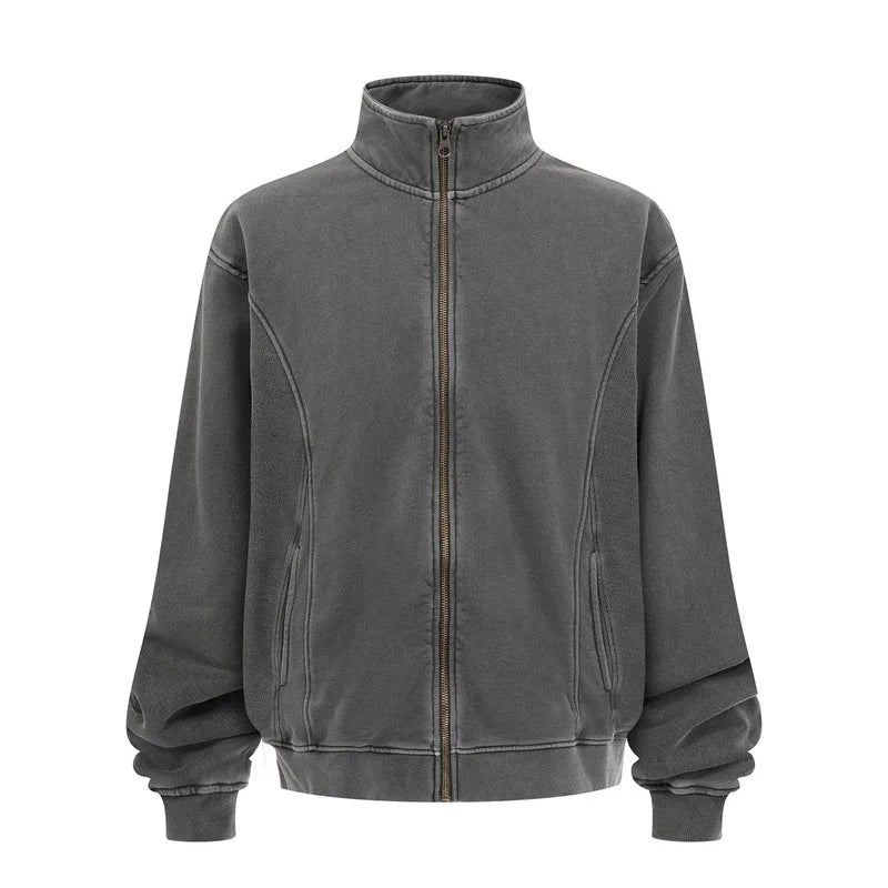 Wash Heavyweight Fleece Zip-Up Track Jacket