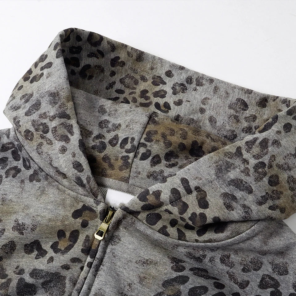 Urban Jungle Distressed Zip-Up Hoodie