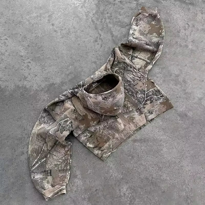 Silent Decay Cropped Camo Hoodie