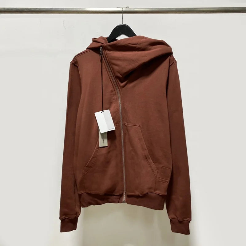 Oblique High-Collar Zip Hoodie