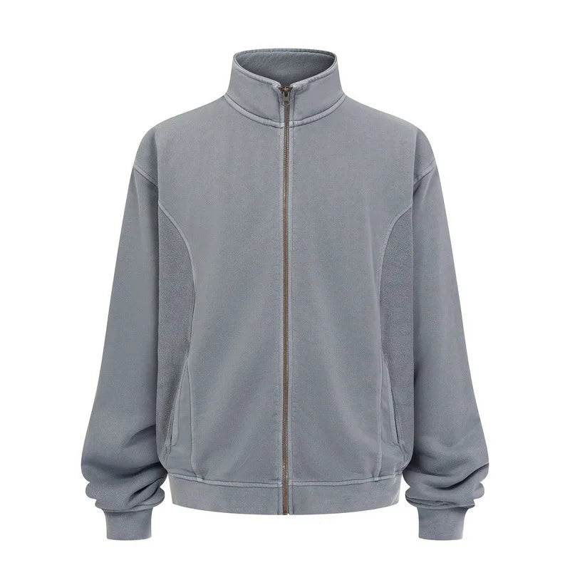 Wash Heavyweight Fleece Zip-Up Track Jacket