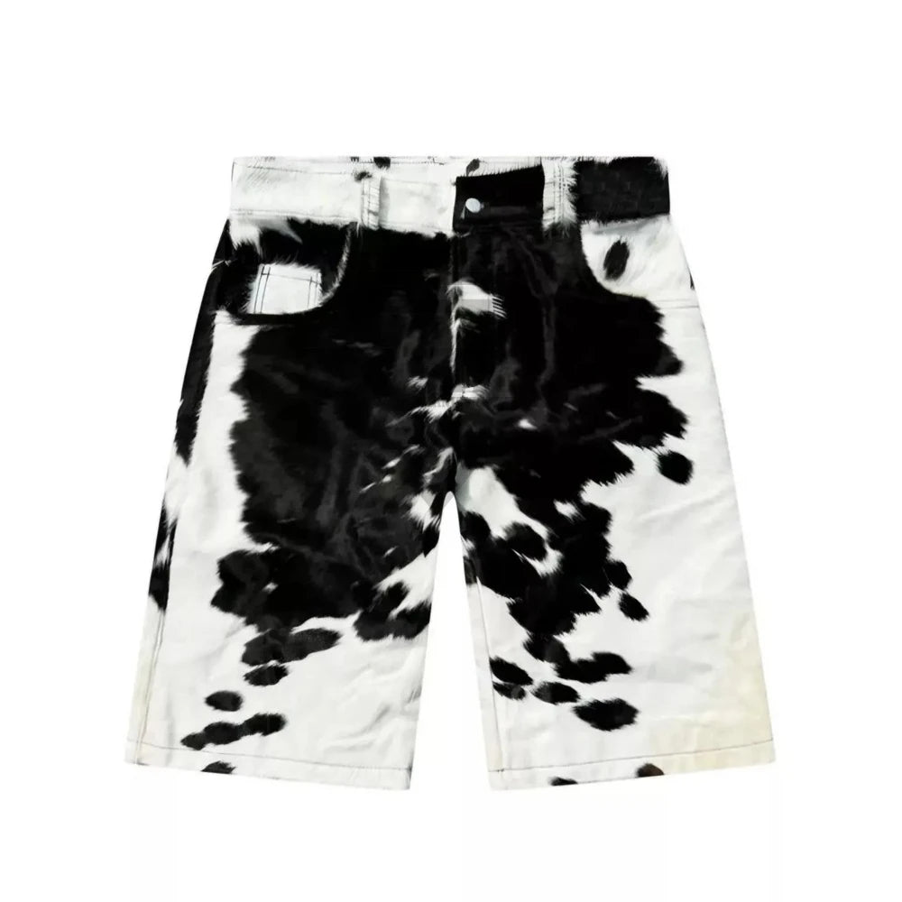 The Bovine Cowhide Denim Shorts